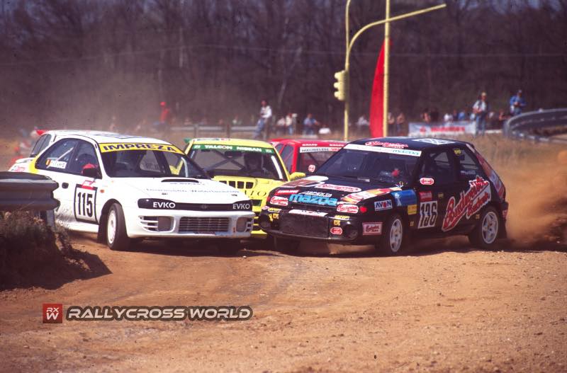 Rallycross World | Jacques Franssen (Subaru Impreza) and Pavel Novacek (Mazda 323) at Horn-Fuglau