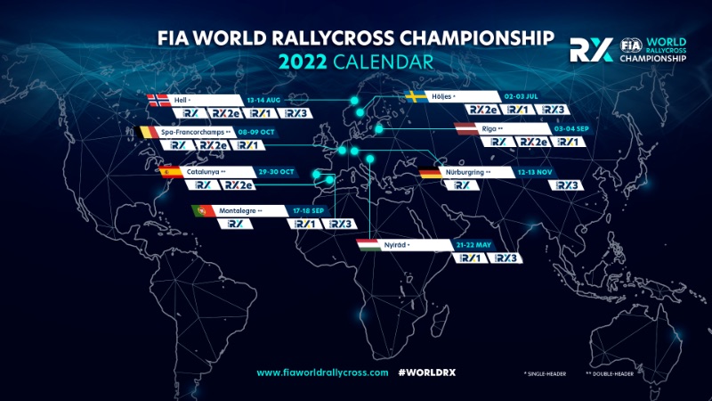 Rallycross World | Updated 2022 World RX Calendar (Map)
